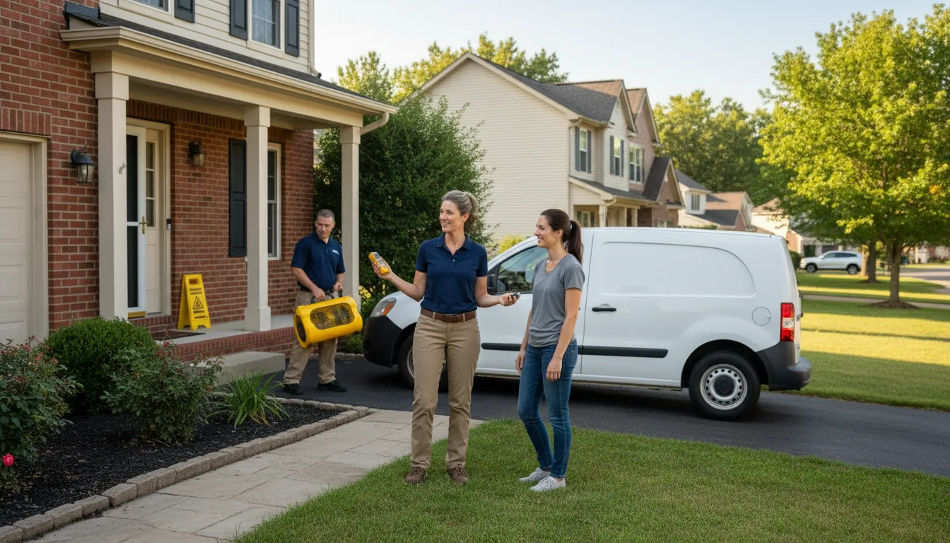 Residential water damage restoration in Dana, IL